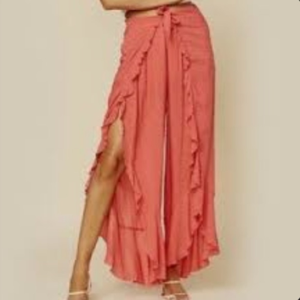 Planet blue ruffle culotte pants